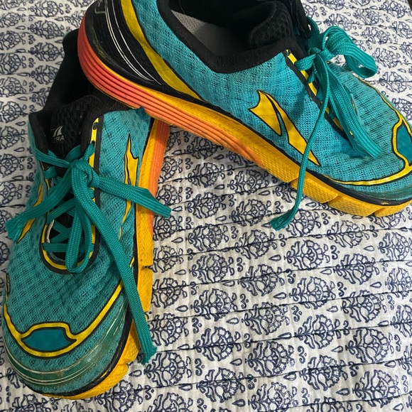 ALTRA Torin 2.0 A2534-2 Blue Yellow Comfort Running Shoes WOMENS 9 zero Drop - Picture 2 of 9